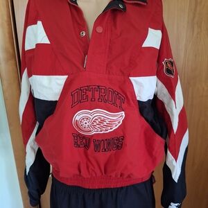STARTER Red and Black Detroit Red Wings Jacket